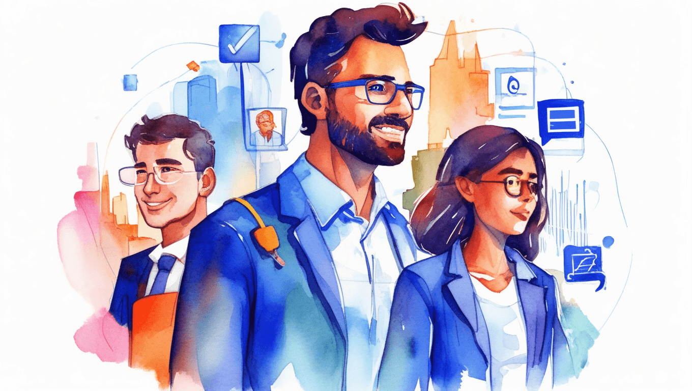 Abstract talent-focused hero illustration